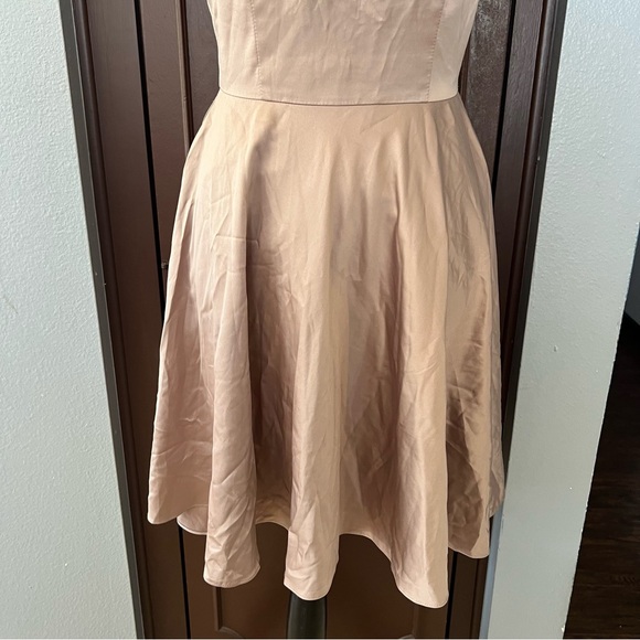 Label by Five Twelve Champagne Satin Beaded A-Line Dress - Picture 5 of 12